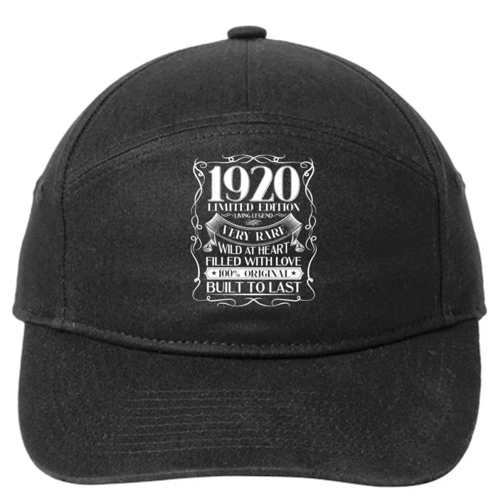 1920 Rare Limited Edition Legend 100th Birthday 7-Panel Snapback Hat