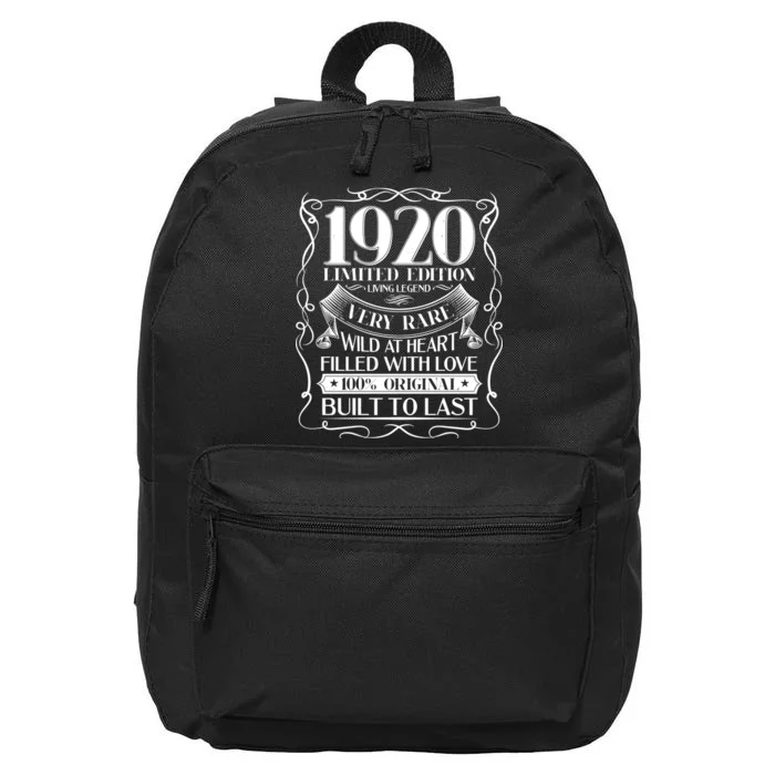 1920 Rare Limited Edition Legend 100th Birthday 16 in Basic Backpack