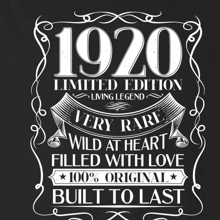 1920 Rare Limited Edition Legend 100th Birthday Toddler Long Sleeve Shirt