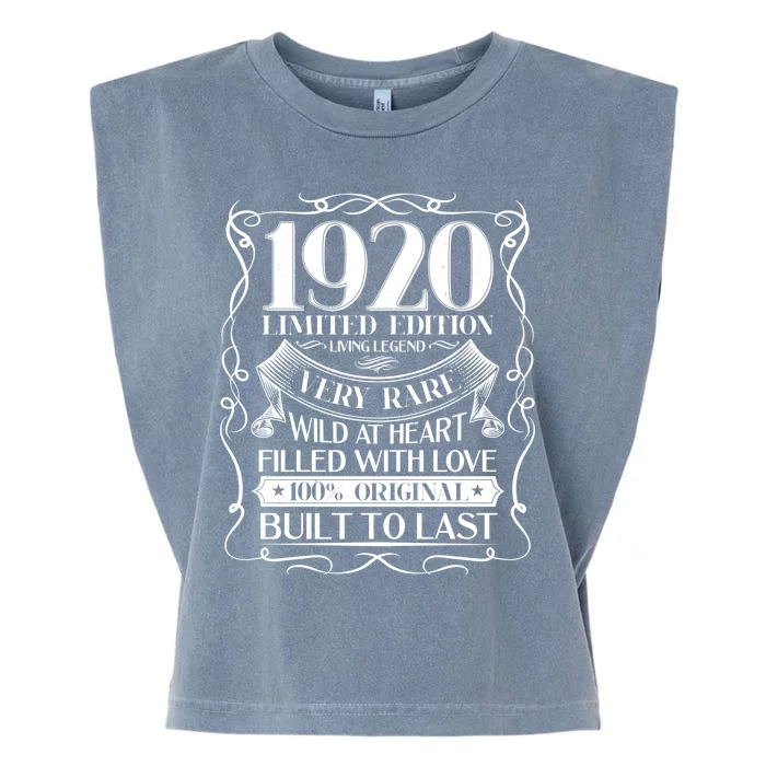 1920 Rare Limited Edition Legend 100th Birthday Garment-Dyed Women's Muscle Tee