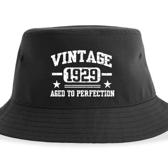 1929 Vintage Aged To Perfection Birthday Gift Sustainable Bucket Hat