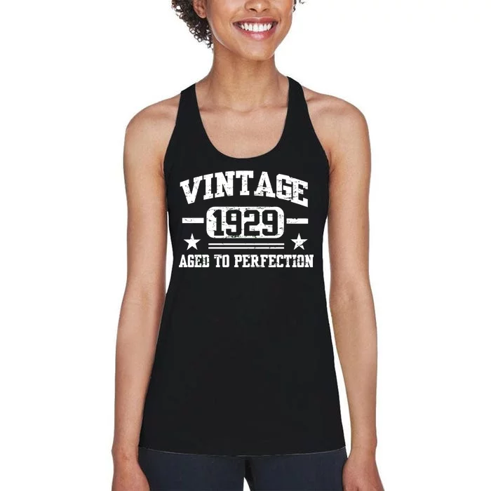 1929 Vintage Aged To Perfection Birthday Gift Women's Racerback Tank