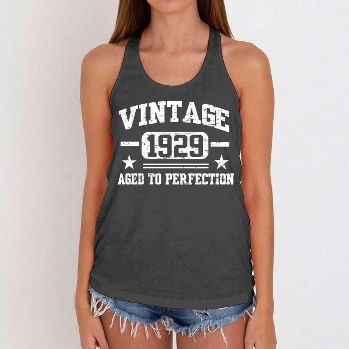 1929 Vintage Aged To Perfection Birthday Gift Women's Knotted Racerback Tank