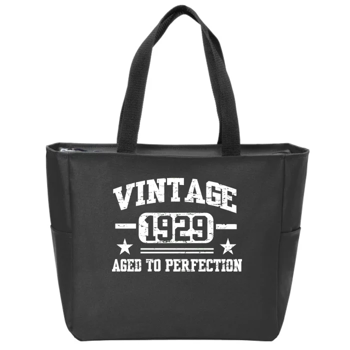 1929 Vintage Aged To Perfection Birthday Gift Zip Tote Bag