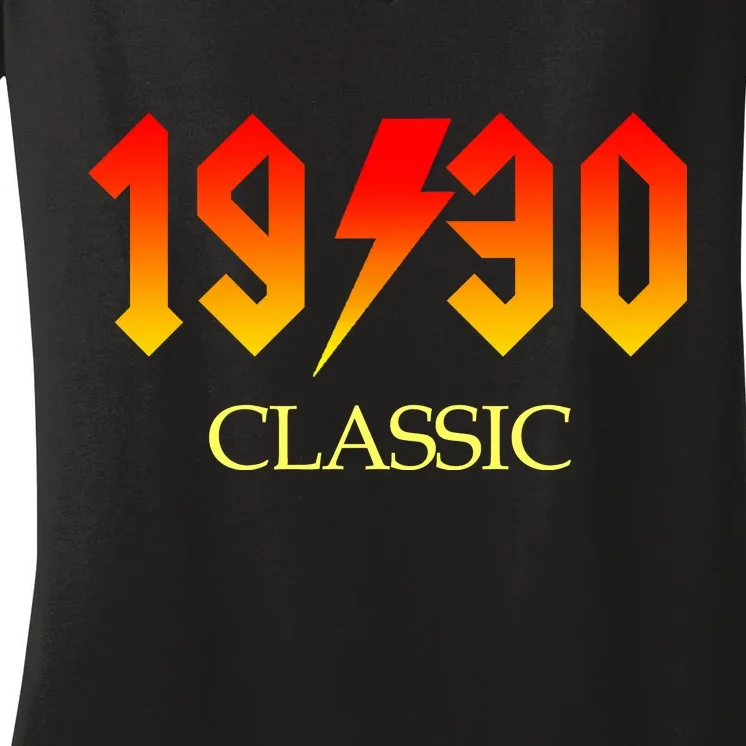 1930 Classic Rock 90th Birthday Women's V-Neck T-Shirt