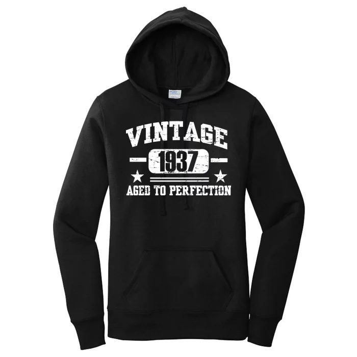 1937 Vintage Aged To Perfection Birthday Gift Women's Pullover Hoodie