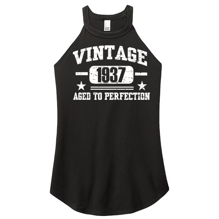 1937 Vintage Aged To Perfection Birthday Gift Women’s Perfect Tri Rocker Tank