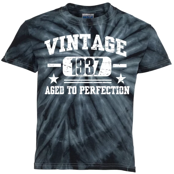 1937 Vintage Aged To Perfection Birthday Gift Kids Tie-Dye T-Shirt