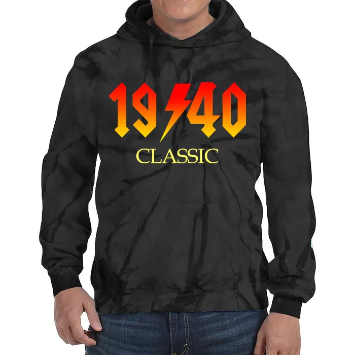 1940 Classic Rock 80th Birthday Tie Dye Hoodie