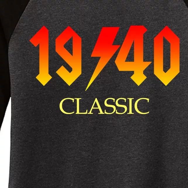 1940 Classic Rock 80th Birthday Women's Tri-Blend 3/4-Sleeve Raglan Shirt