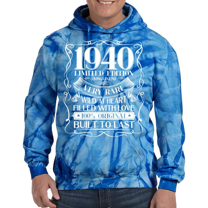 1940 Rare Limited Edition Legend 80th Birthday Tie Dye Hoodie