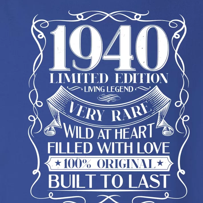 1940 Rare Limited Edition Legend 80th Birthday Toddler Long Sleeve Shirt