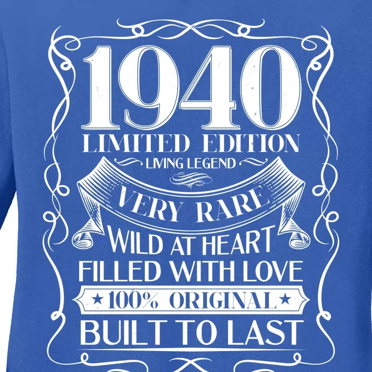 1940 Rare Limited Edition Legend 80th Birthday Ladies Long Sleeve Shirt