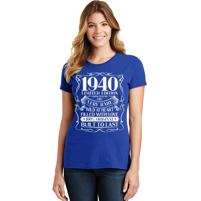 1940 Rare Limited Edition Legend 80th Birthday Women's T-Shirt