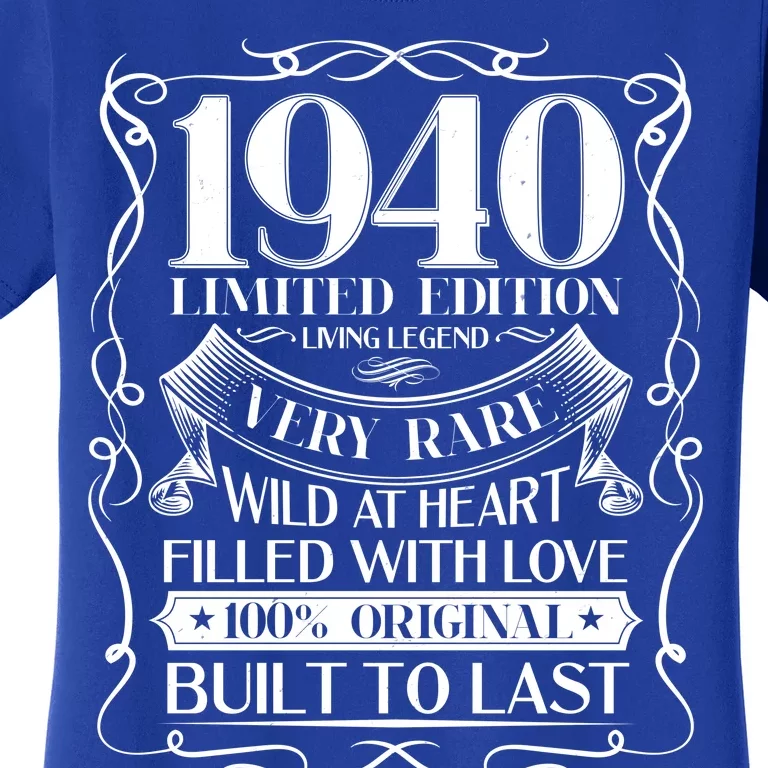 1940 Rare Limited Edition Legend 80th Birthday Women's T-Shirt