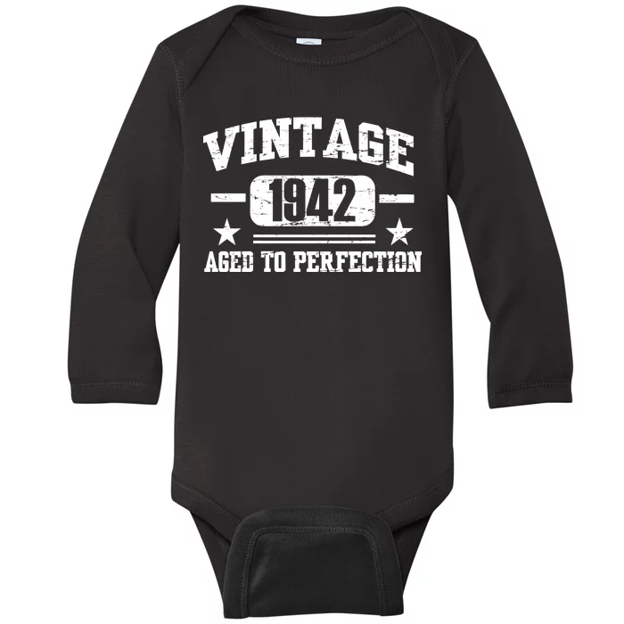 1942 Vintage Aged To Perfection Birthday Gift Baby Long Sleeve Bodysuit