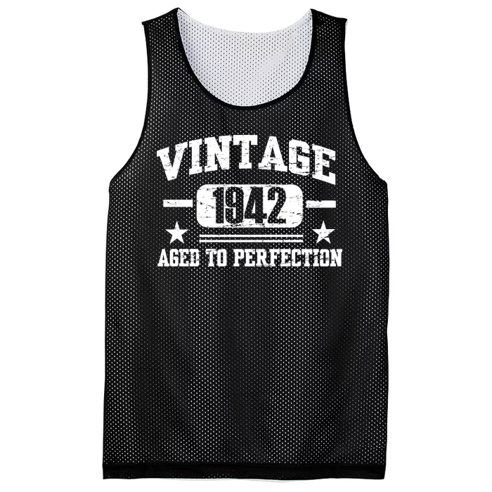 1942 Vintage Aged To Perfection Birthday Gift Mesh Reversible Basketball Jersey Tank