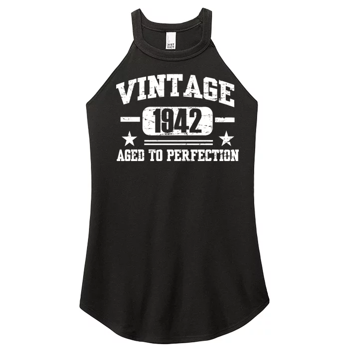 1942 Vintage Aged To Perfection Birthday Gift Women’s Perfect Tri Rocker Tank