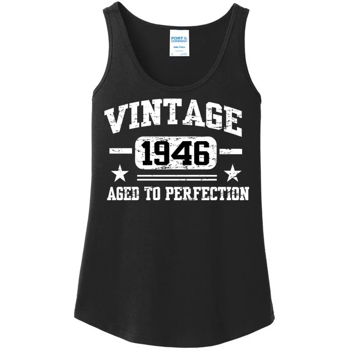 1946 Vintage Aged To Perfection Birthday Gift Ladies Essential Tank