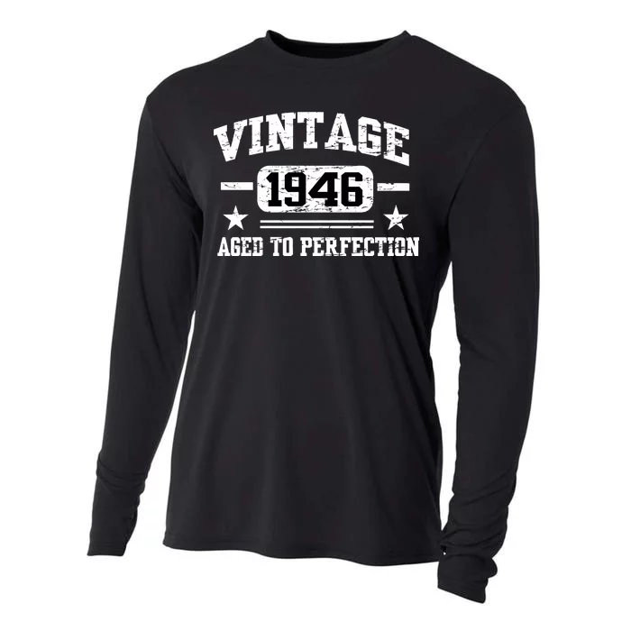 1946 Vintage Aged To Perfection Birthday Gift Cooling Performance Long Sleeve Crew