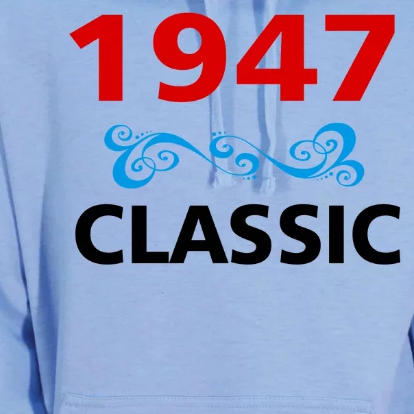 1947 Classic Birthday Gift Unisex Surf Hoodie