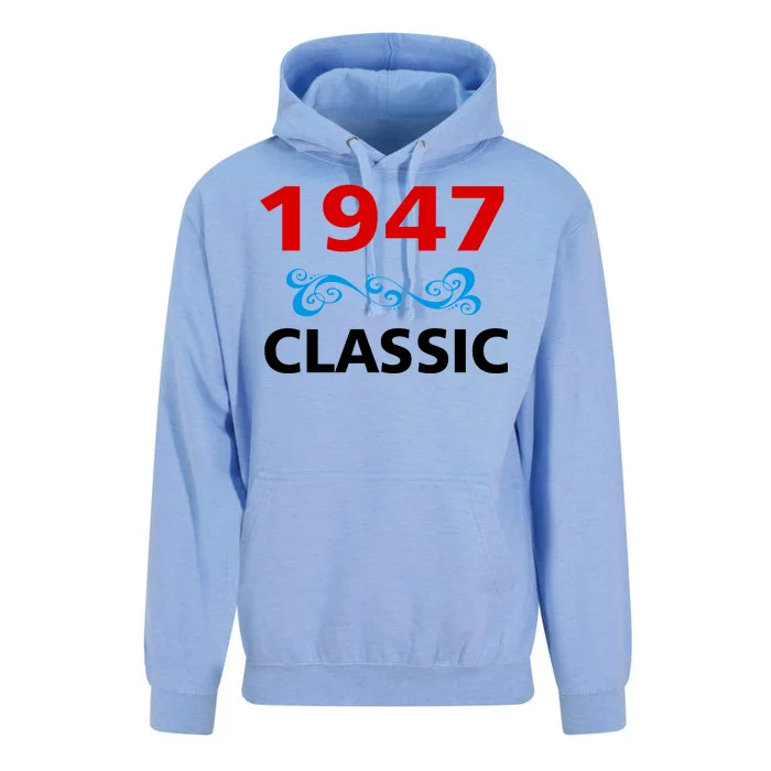 1947 Classic Birthday Gift Unisex Surf Hoodie