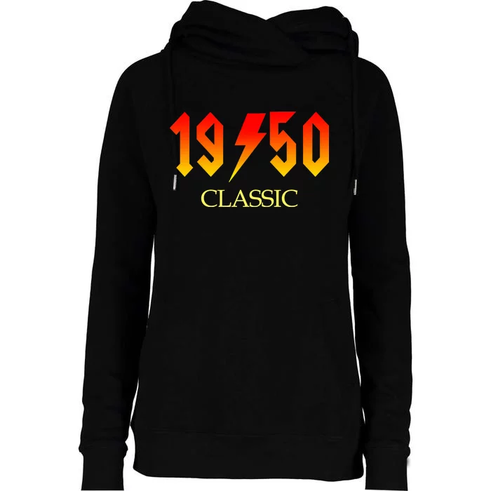 1950 Classic Rock 70th Birthday Womens Funnel Neck Pullover Hood