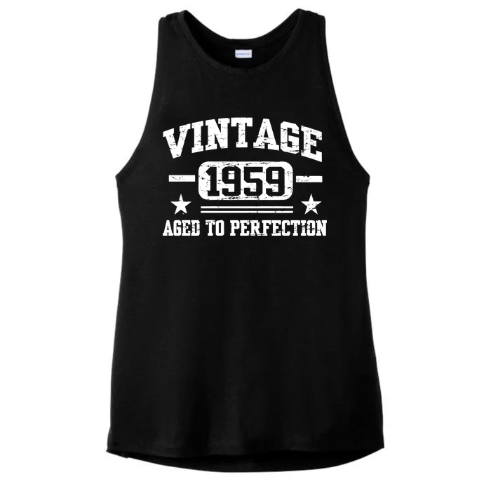 1959 Vintage Aged To Perfection Birthday Gift Ladies Tri-Blend Wicking Tank