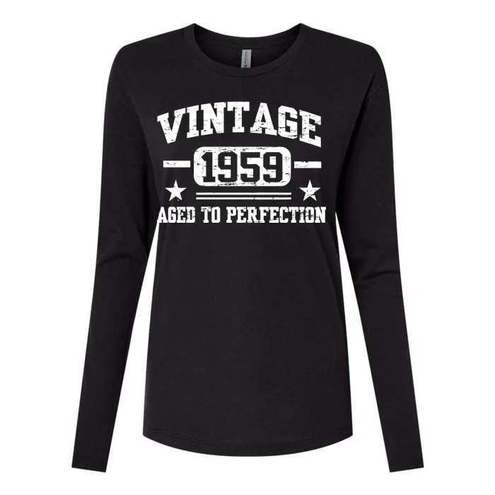 1959 Vintage Aged To Perfection Birthday Gift Womens Cotton Relaxed Long Sleeve T-Shirt