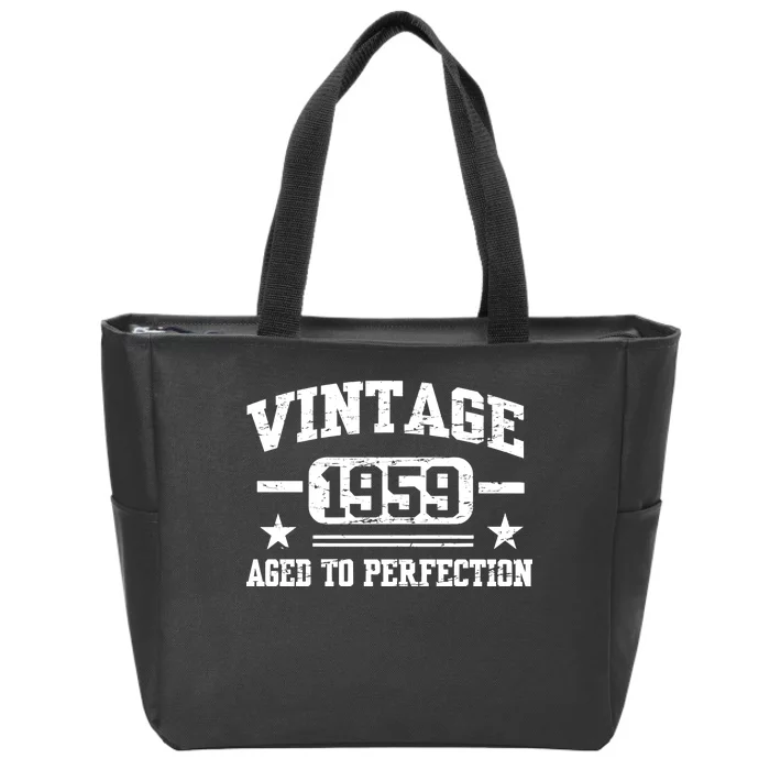 1959 Vintage Aged To Perfection Birthday Gift Zip Tote Bag