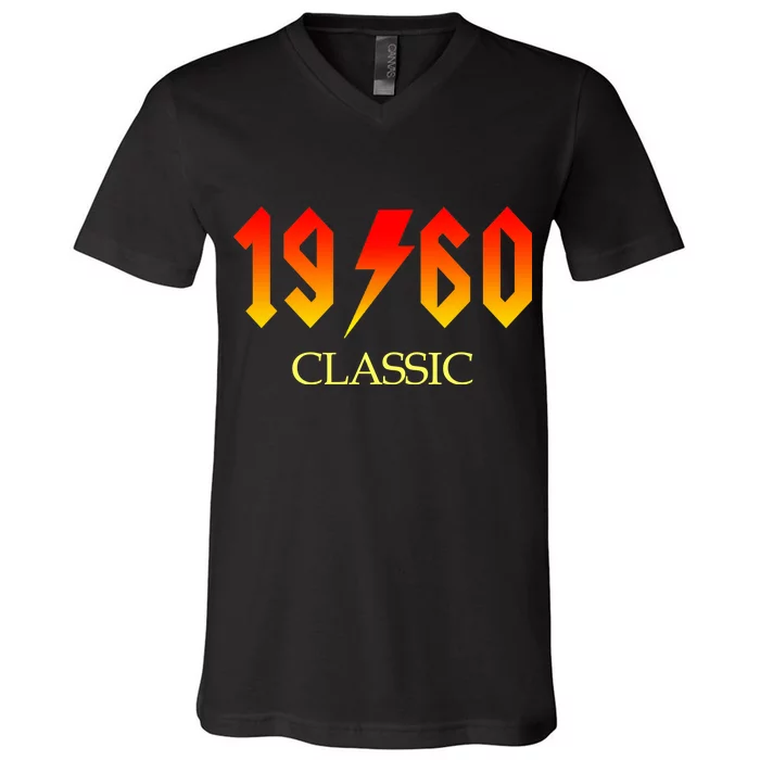 1960 Classic Rock 60th Birthday V-Neck T-Shirt