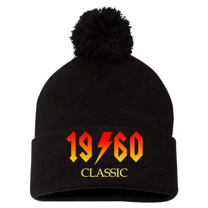 1960 Classic Rock 60th Birthday Pom Pom 12in Knit Beanie