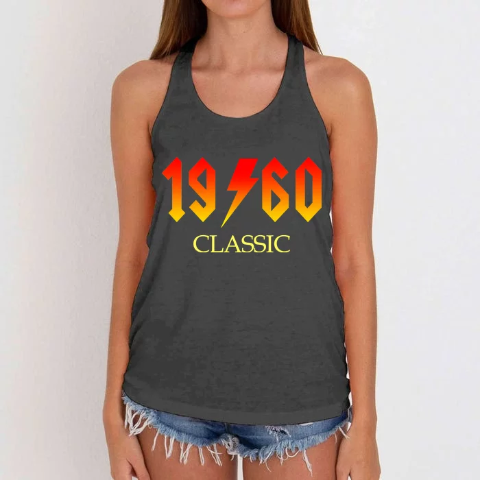 1960 Classic Rock 60th Birthday Women's Knotted Racerback Tank