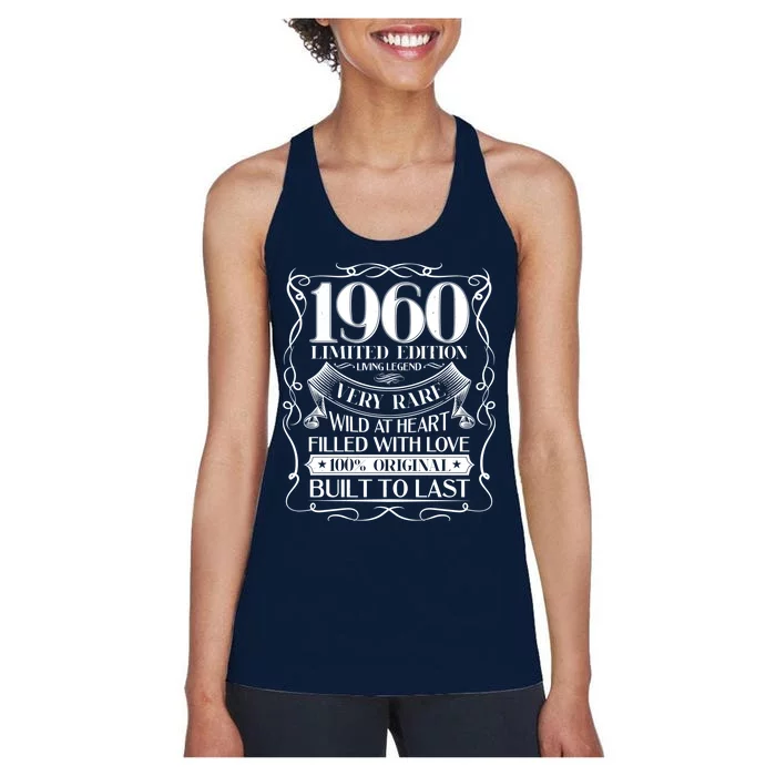 1960 Rare Limited Edition Legend 60th Birthday Women's Racerback Tank