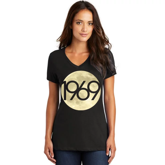 1969 Moon Landing Apollo 11 50th Anniversary Women's V-Neck T-Shirt