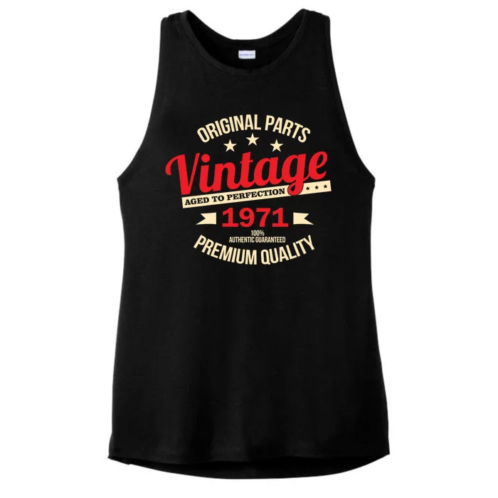 1971 Original Parts Vintage 50th Birthday Ladies Tri-Blend Wicking Tank