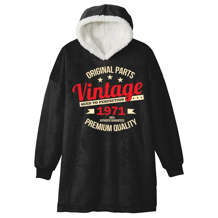 1971 Original Parts Vintage 50th Birthday Hooded Wearable Blanket