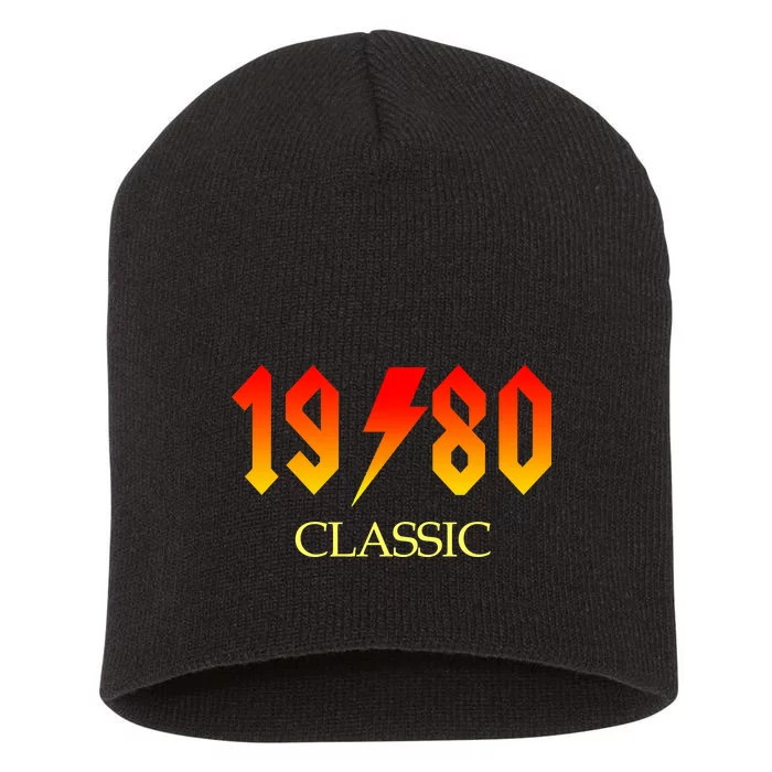 1980 Classic Rock 40th Birthday Short Acrylic Beanie