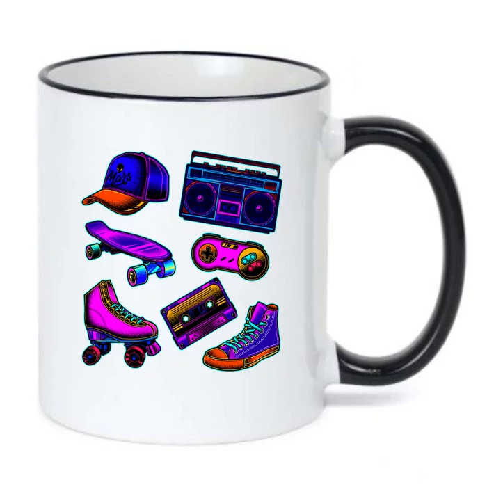 1980 Eighties Old School Retro Neon Black Color Changing Mug