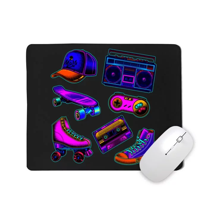 1980 Eighties Old School Retro Neon Mousepad