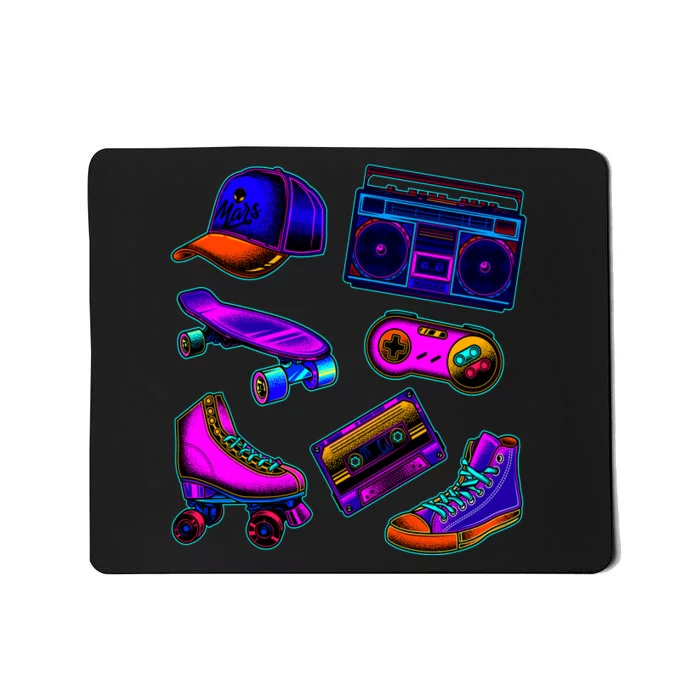 1980 Eighties Old School Retro Neon Mousepad