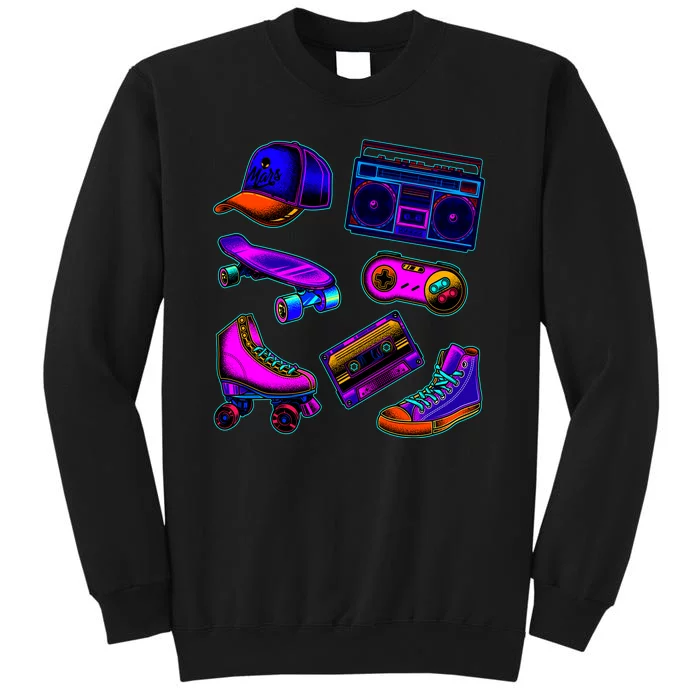 1980 Eighties Old School Retro Neon Tall Sweatshirt