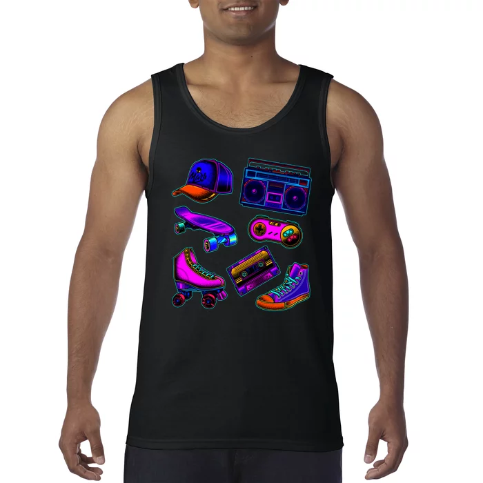 1980 Eighties Old School Retro Neon Tank Top