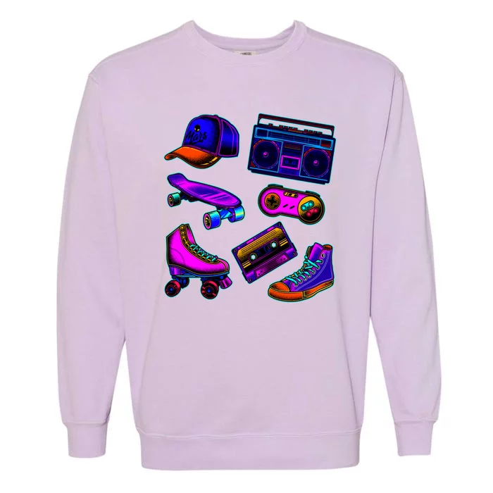 1980 Eighties Old School Retro Neon Garment-Dyed Sweatshirt