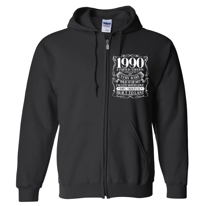 1990 Rare Limited Edition Legend 30th Birthday Full Zip Hoodie