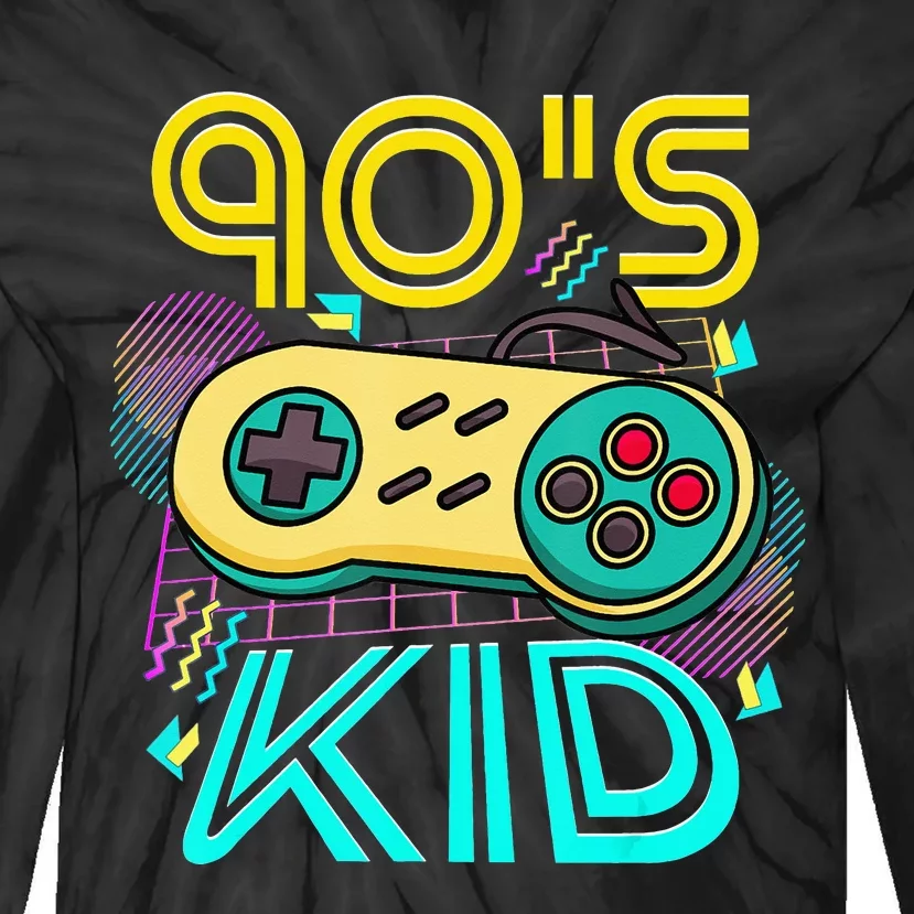 1990'S 90S I Heart The Nineties I Love The 90'S Video Games Tie-Dye Long Sleeve Shirt