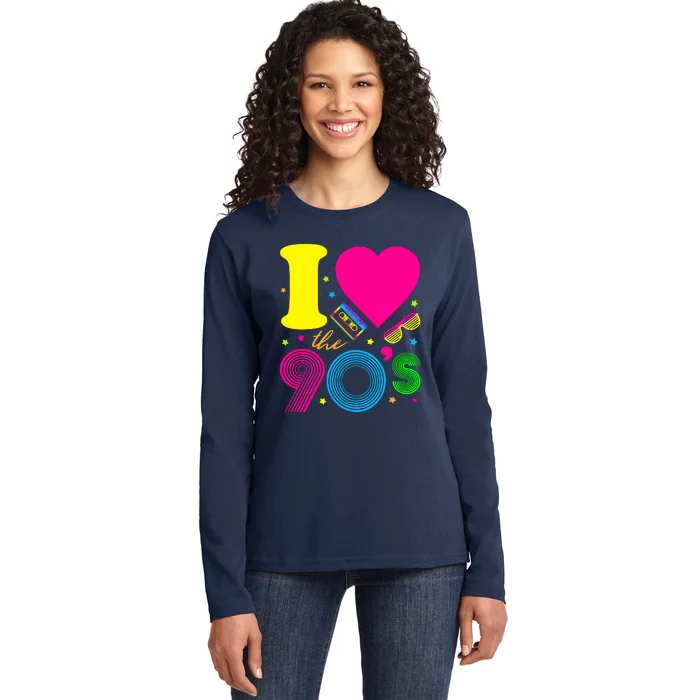 1990S 90s I Heart The Nineties Ladies Long Sleeve Shirt