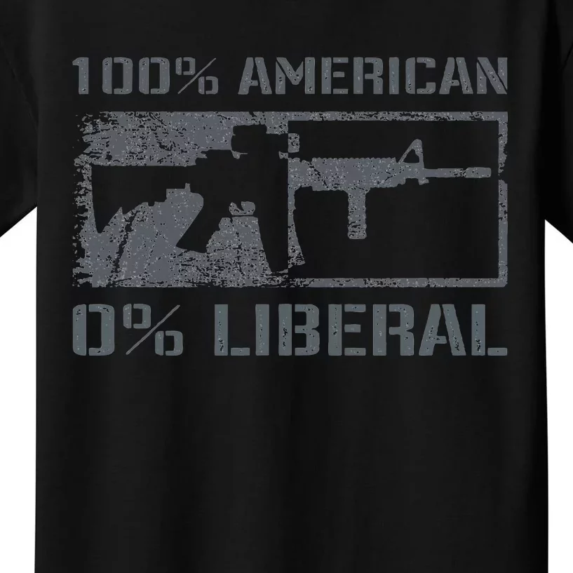 100 American 0 Liberal 2nd Amendment Ar15 Rifle Funny Gun Kids T-Shirt