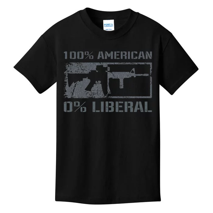 100 American 0 Liberal 2nd Amendment Ar15 Rifle Funny Gun Kids T-Shirt