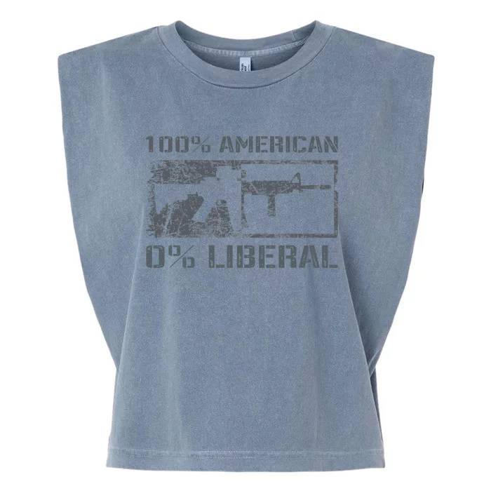 100 American 0 Liberal 2nd Amendment Ar15 Rifle Funny Gun Garment-Dyed Women's Muscle Tee